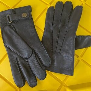 Men's Black Leather Driving Gloves